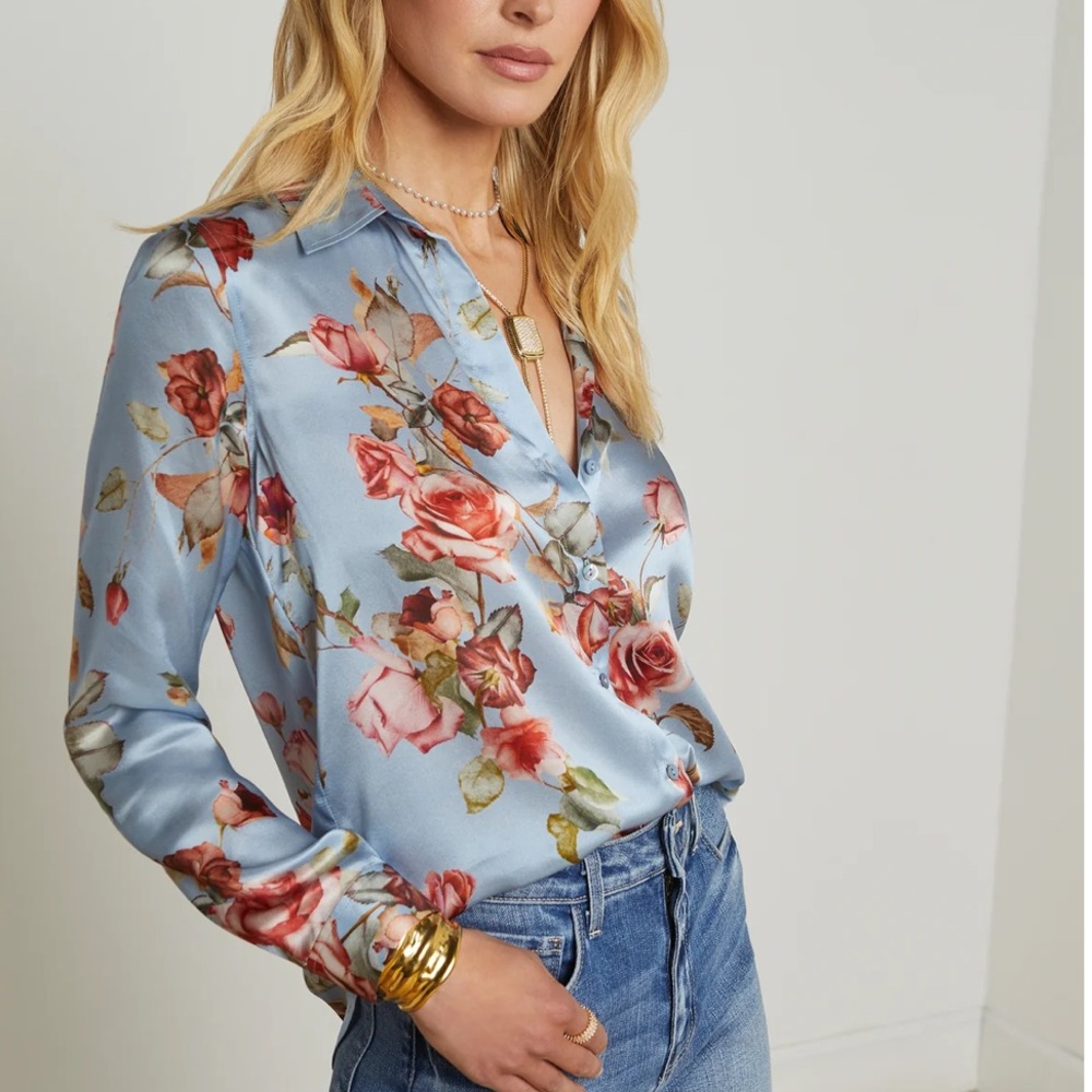 L’Agence Tyler Floral Silk Blouse